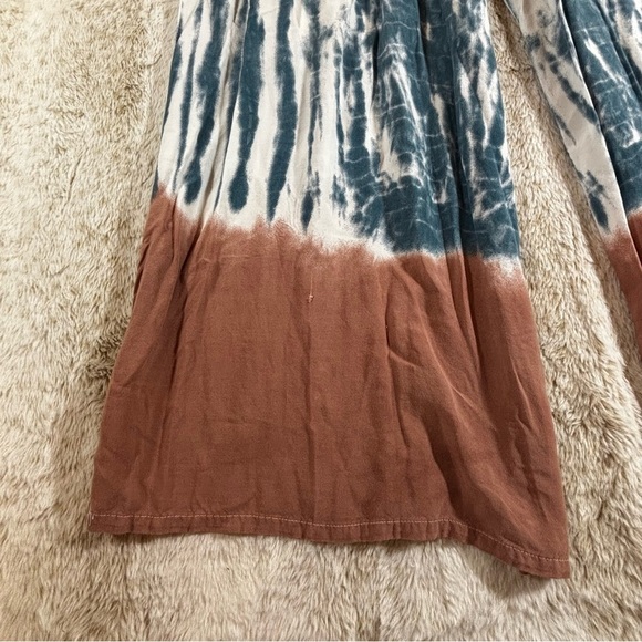 Ocean Drive Tie Dye Wide Leg Boho Pants Rayon Smocked Waist Size S - Picture 5 of 11